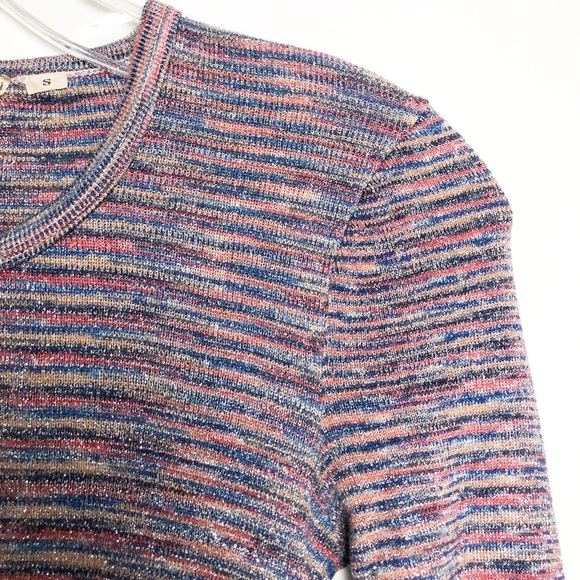 VNTG Organically Grown Long Sleeved Space Died Lurex Top S - Picture 3 of 5